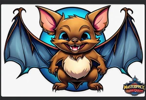 cartoon bat in style of disney tattoo idea