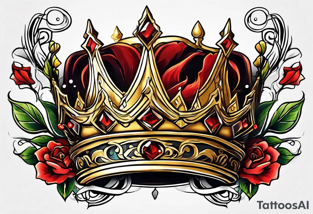 golden crown tattoo idea