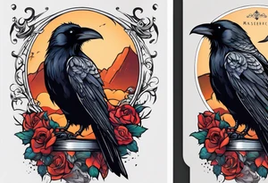 Book with dagger and a raven tattoo idea