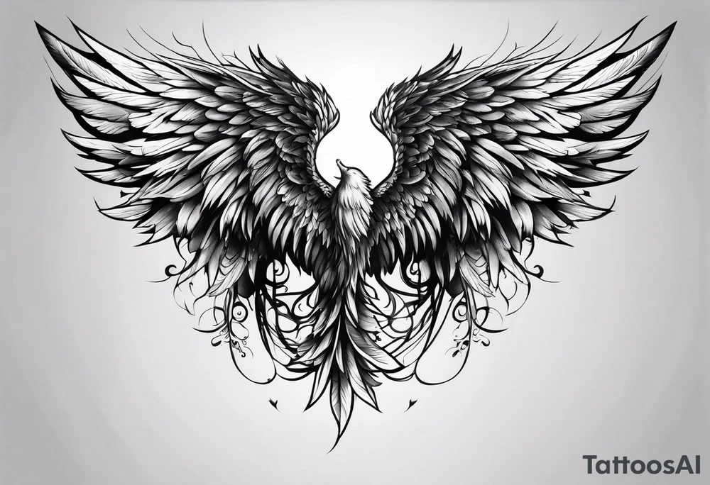 Dark half angel wing tattoo idea