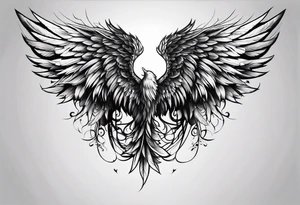 Dark half angel wing tattoo idea