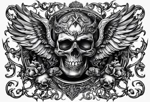 Good vs evil chest piece. baby angel and devils tattoo idea