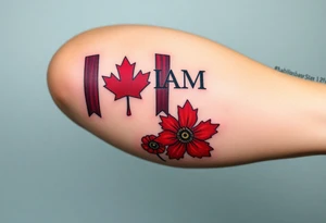 I AM Invictus Games tattoo with Canada and UK flag. Include poppies and RAF logo tattoo idea