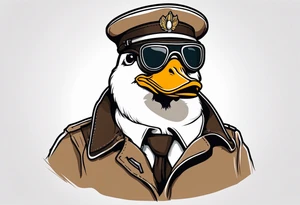 A silly goose dressed as an aviator tattoo idea