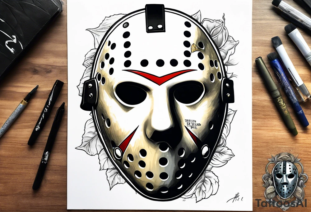 Friday the 13th mask, 13 in the mask tattoo idea