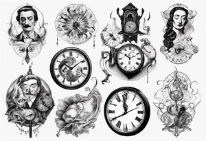 dali clock trippy tattoo idea