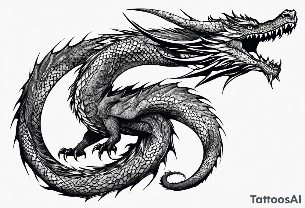 full arm sleeve Smaug the dragon tattoo idea