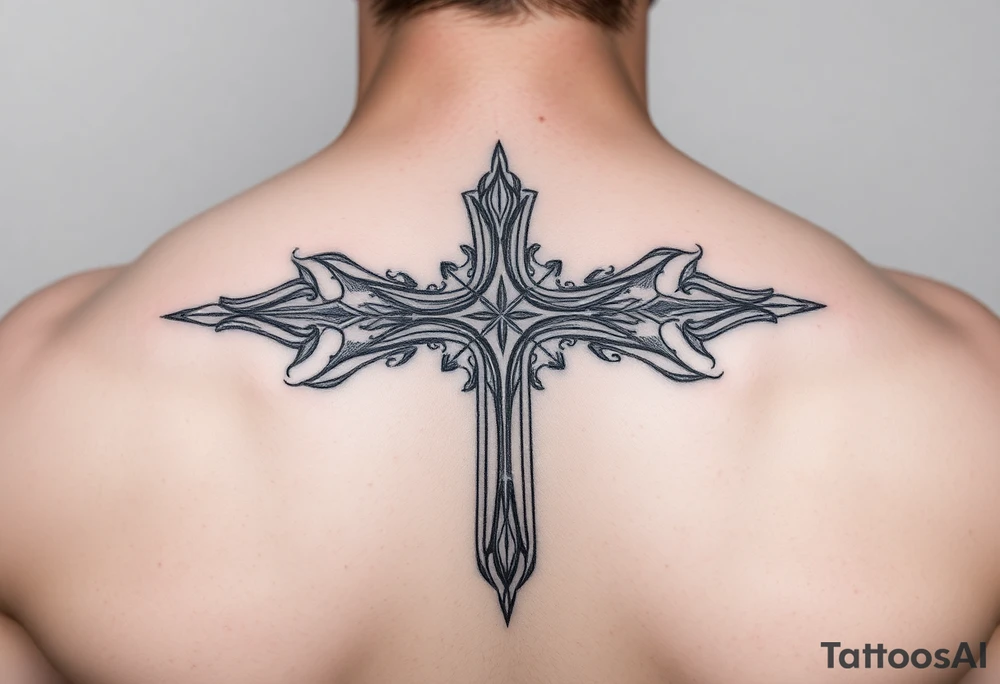 cross tattoo very detailed tattoo idea