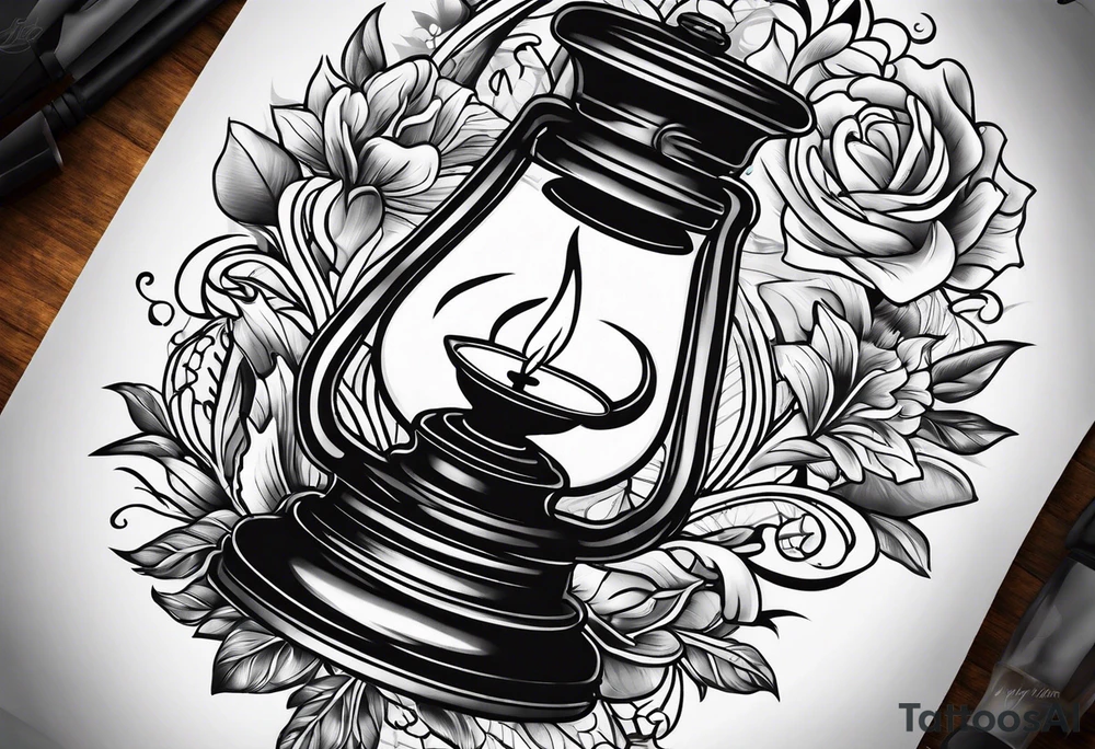 Oil lamp tattoo idea