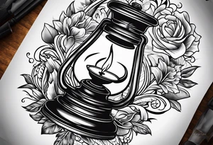 Oil lamp tattoo idea
