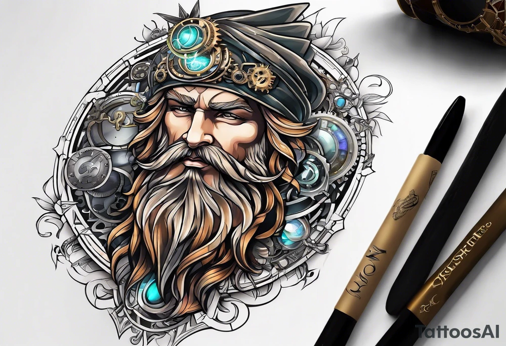 Steampunk zeus tattoo idea