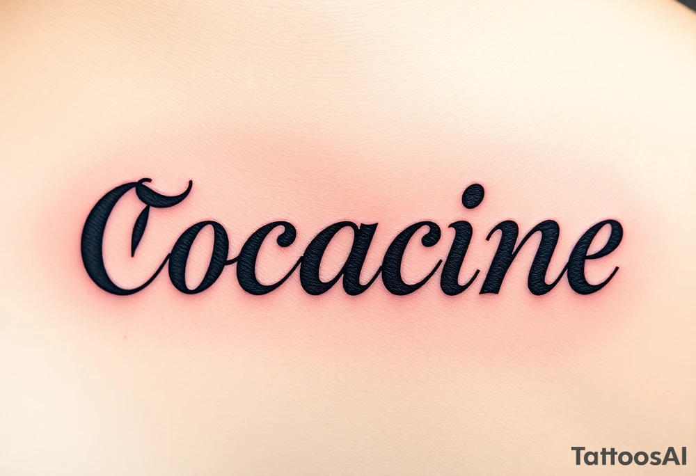 The word cocaine tattooed on foot tattoo idea