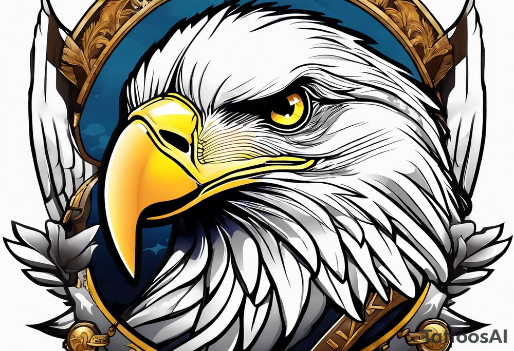 Bald eagle holding a 737 Plane tattoo idea