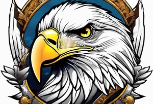 Bald eagle holding a 737 Plane tattoo idea
