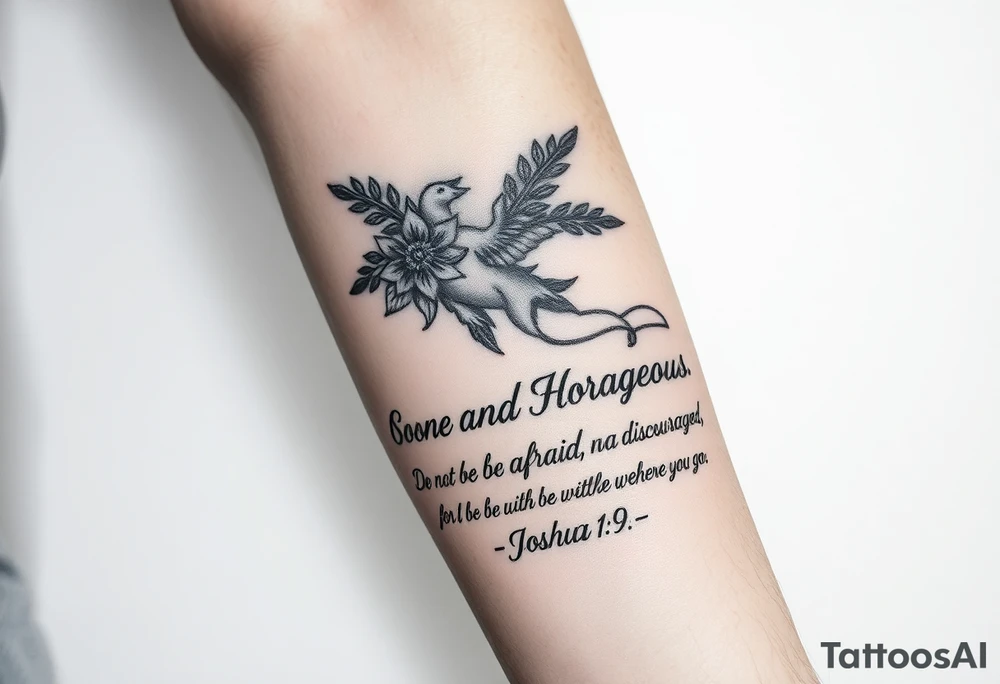 my grandparents name Anne, Nora, George and add this bible verse Joshua 1:9: "Be strong and courageous. Do not be afraid; do not be discouraged, for the Lord your God will be with you wherever you go tattoo idea