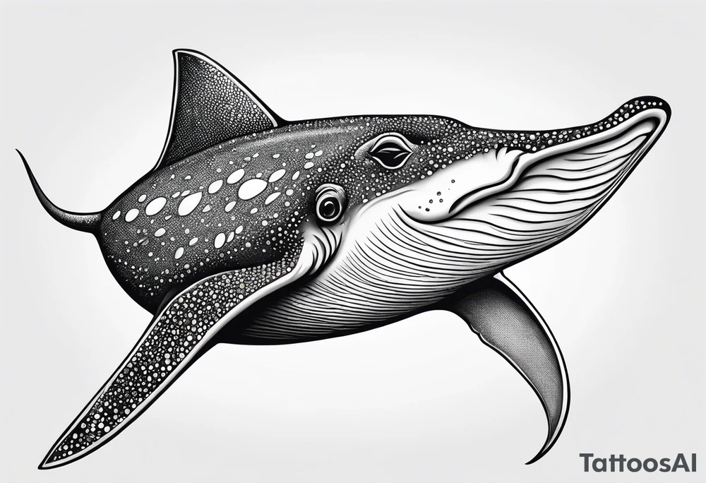 Cute stingray swimming tattoo idea