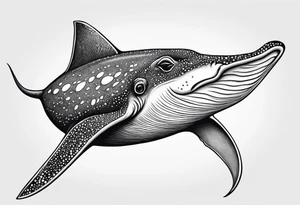 Cute stingray swimming tattoo idea