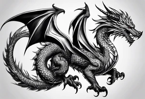 Drache mit geschlossener Schnsuze tattoo idea