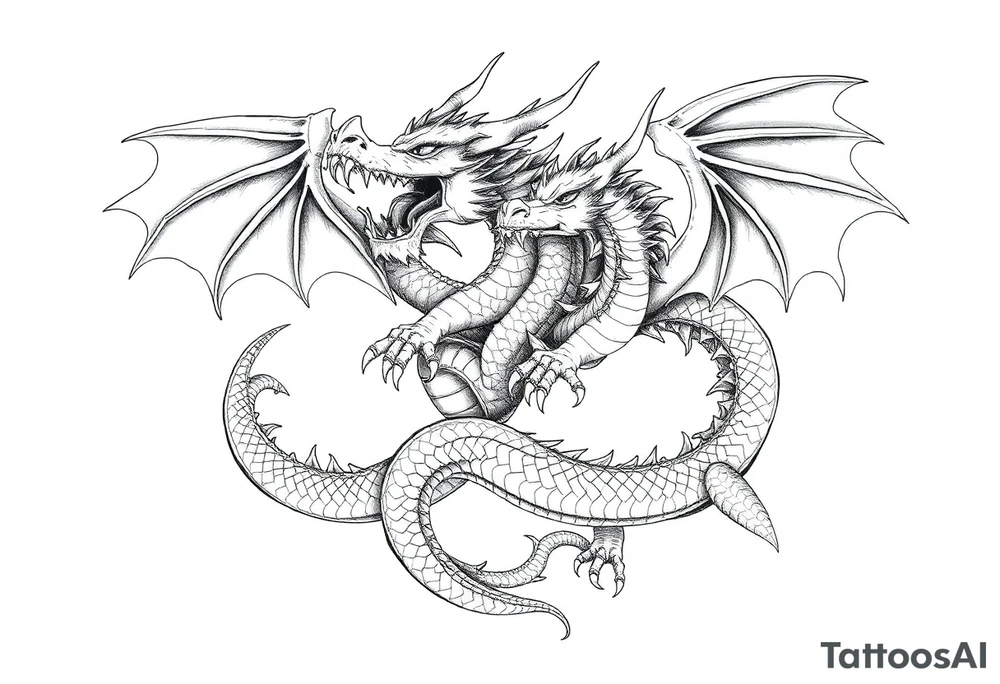roaring dragons tattoo idea