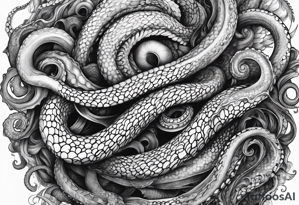 mass of tentacle tattoo idea