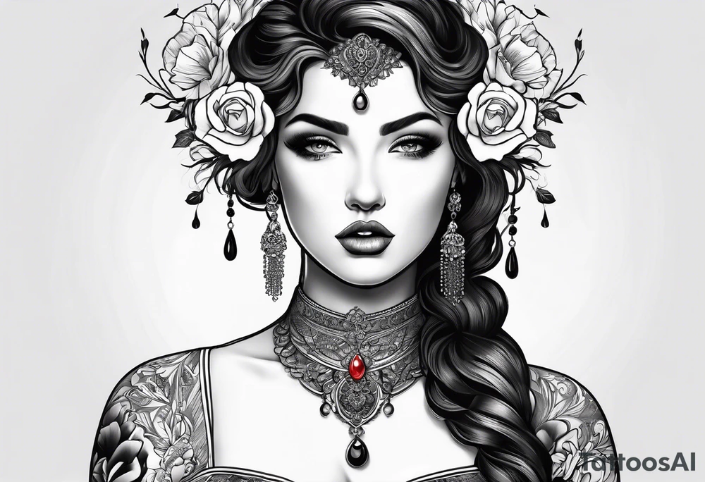 Persephone, sexy, powerful, curvy tattoo idea