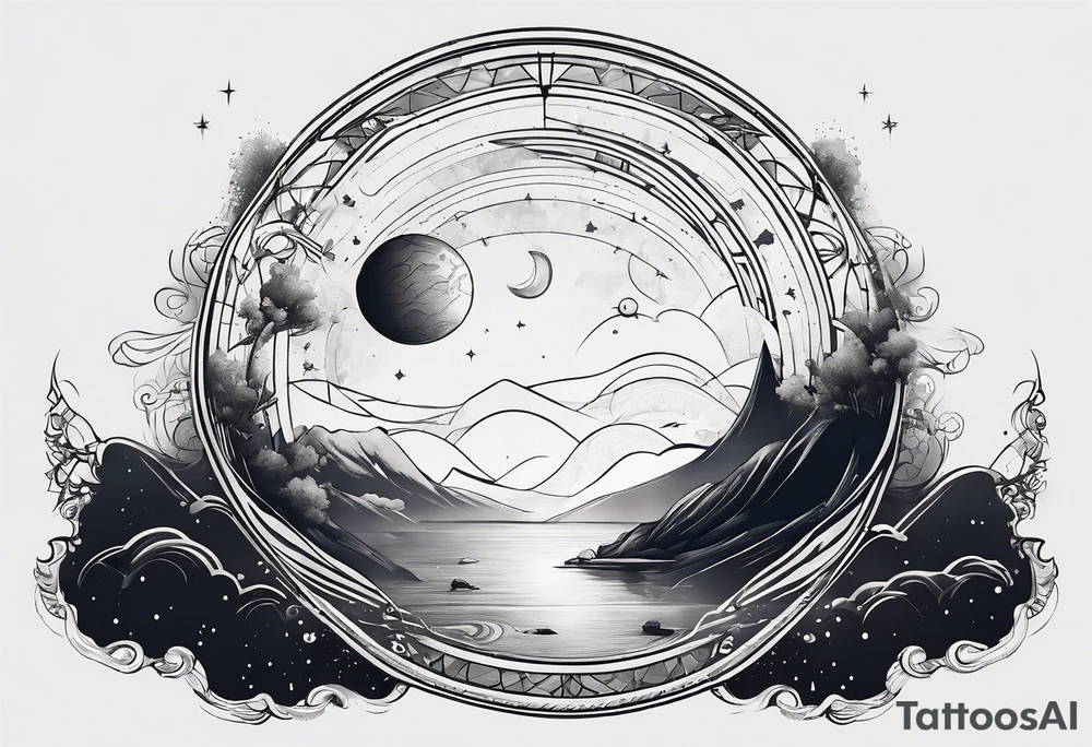A minimalist space-time representation tattoo idea