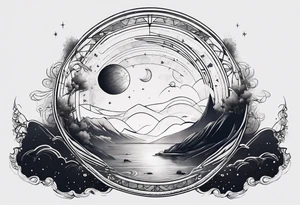 A minimalist space-time representation tattoo idea