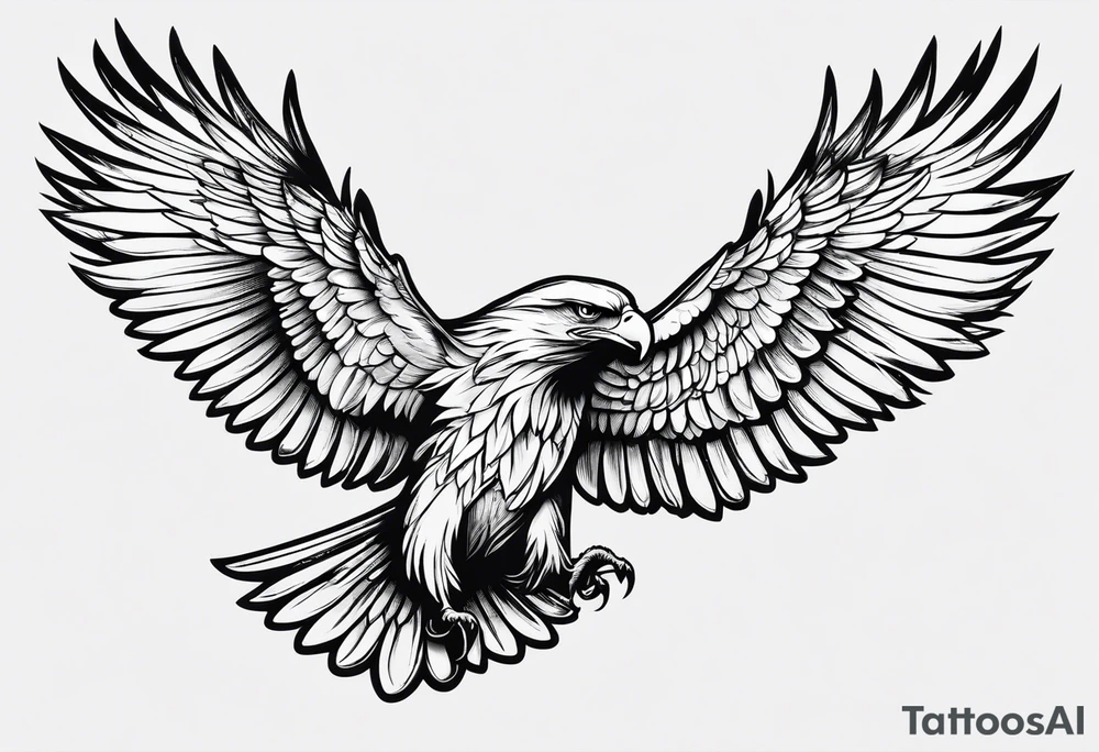 Eagle and a Dove fly side by side tattoo idea