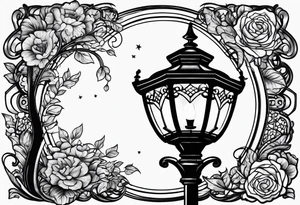 Street lamp whole thing no background tattoo idea