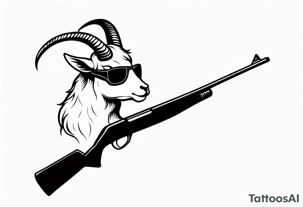 capricorn with sunglasses and shotgun tattoo idea