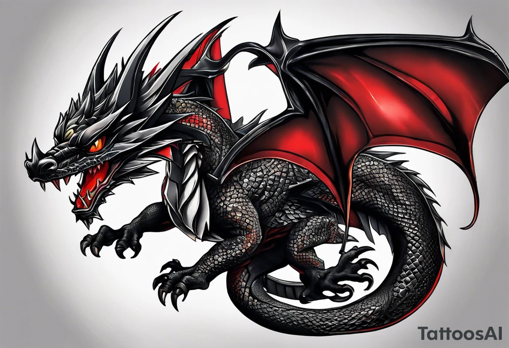 Yu-Gi-Oh red-eyes black dragon tattoo idea