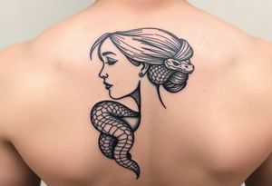 Profile of woman, with snake skin tattoo idea