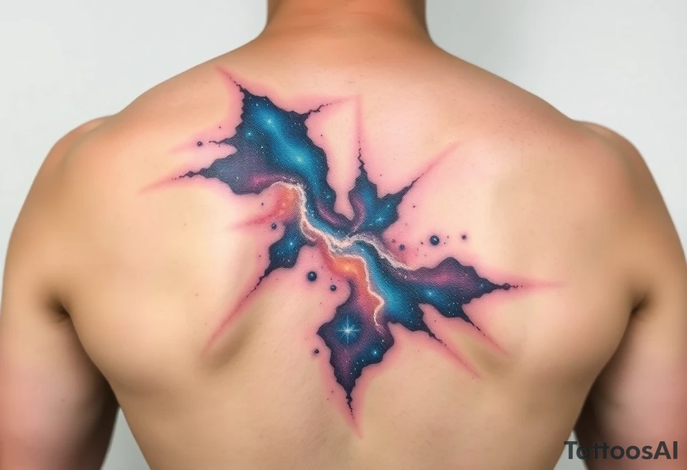 Beautiful and epic 3d milky way that appears to be coming out of the skin tattoo idea