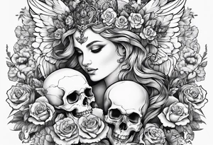 Cherubs and skulls tattoo idea