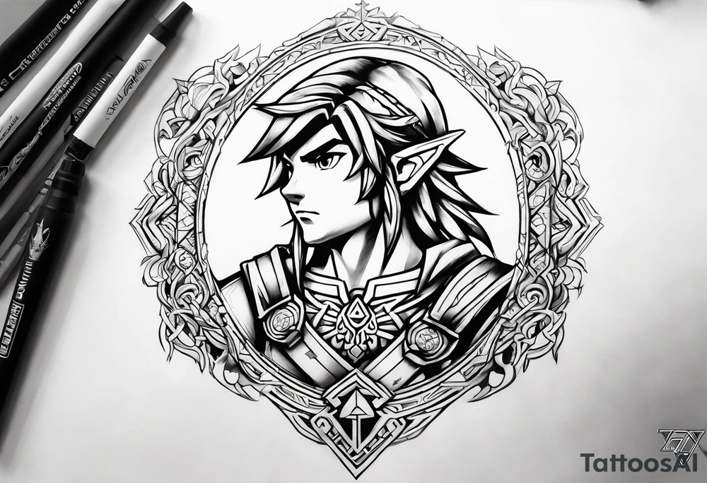Link from legend of Zelda tattoo idea