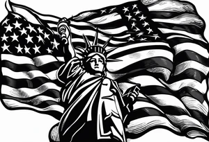 independence, freedom, courage, american, loyal, flag tattoo idea