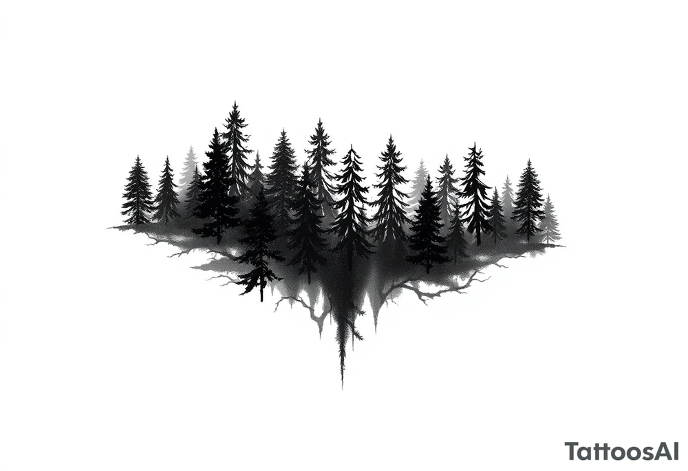 Coniferouse forest silhouette around the forearm a tattoo tattoo idea Coniferouse forest silhouette around the forearm a tattoo tattoo idea