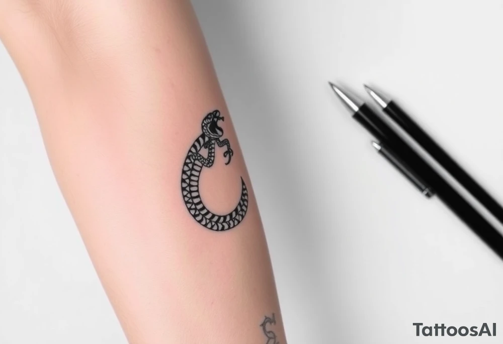 Snake tiger crane monkey tattoo idea