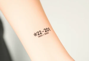 A sleek, minimalist barcode with the couple’s wedding date (22 - 12 - 2012) hidden in the numbers tattoo idea