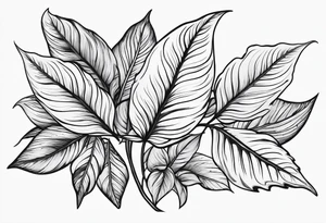 Plant leaf outlines tattoo idea