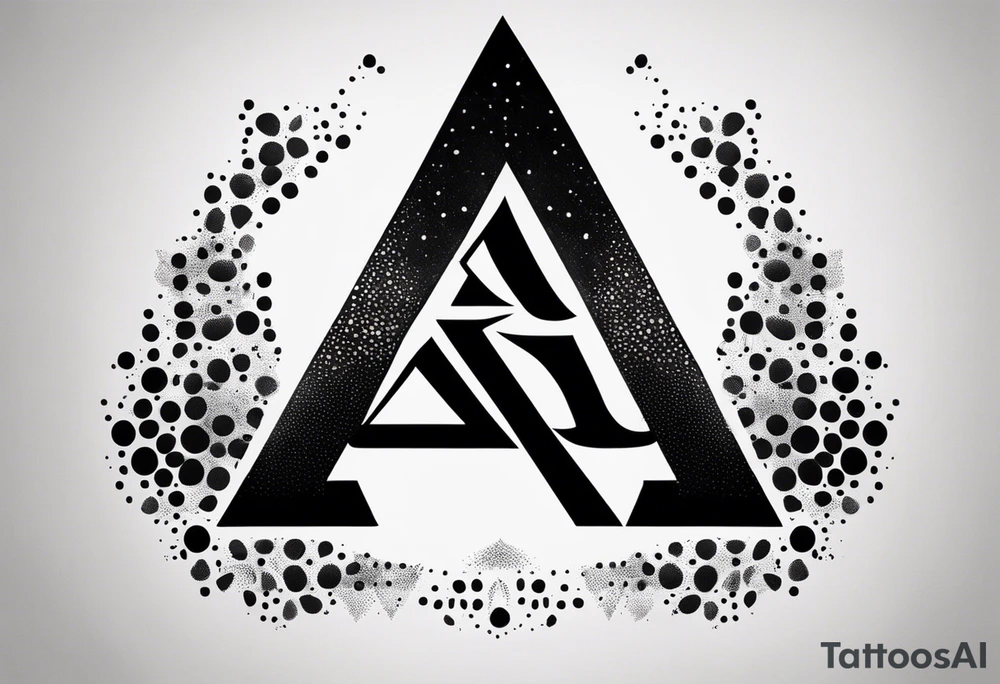 the letters A R in the middle of a ninja headband tattoo idea