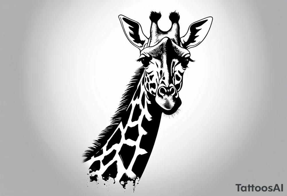 full height giraffe tattoo idea