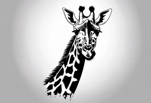full height giraffe tattoo idea