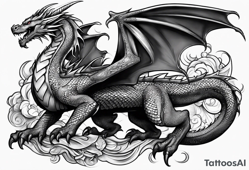 Dragon full body tattoo idea