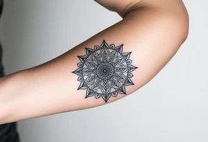 intricate mandala with sacred geometry and cosmic elements tattoo idea