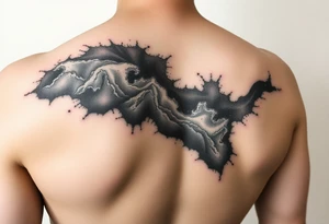 Beautiful and epic 3d milky way that appears to be what is beneath the skin. Make it drape over the shoulder and move to the middle back tattoo idea