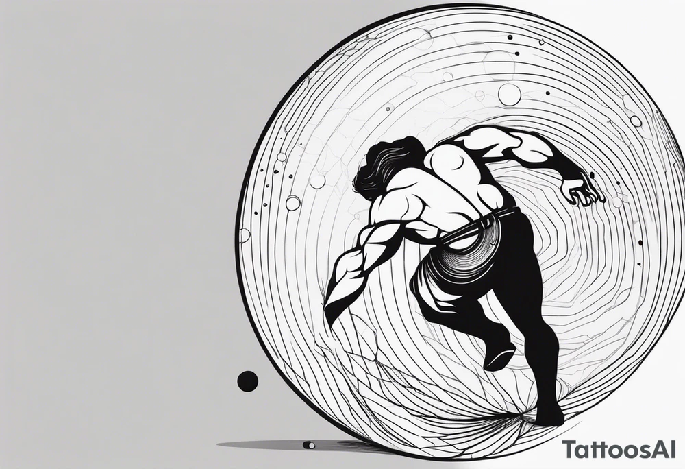 Sisyphus minimal line and dot tattoo design tattoo idea