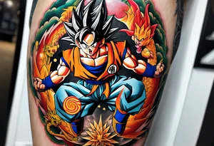 dragon ball full arm tattoo idea