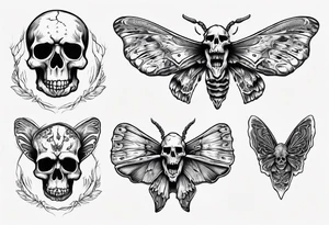moth which is also a skull tattoo idea