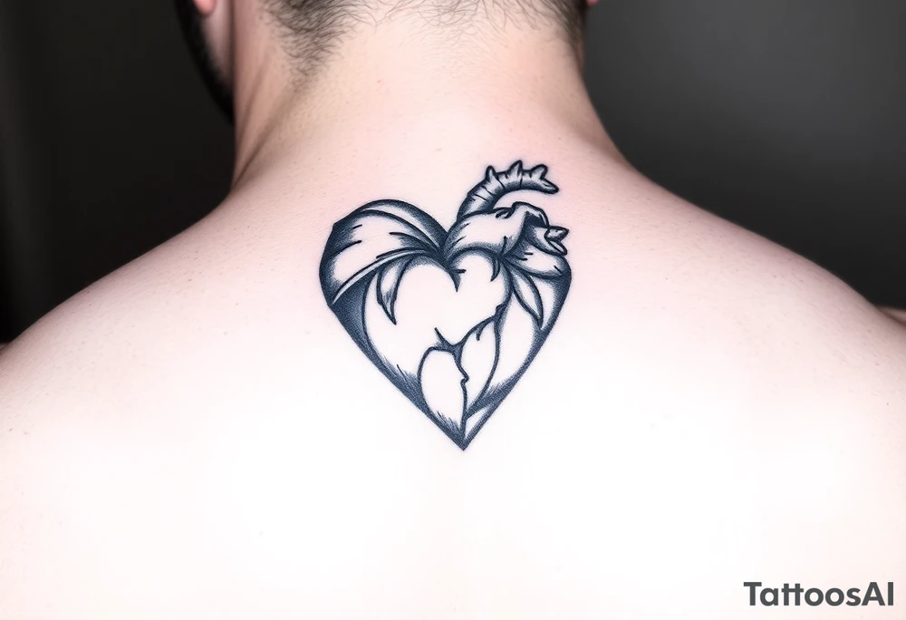 heart shape but realistic tattoo idea